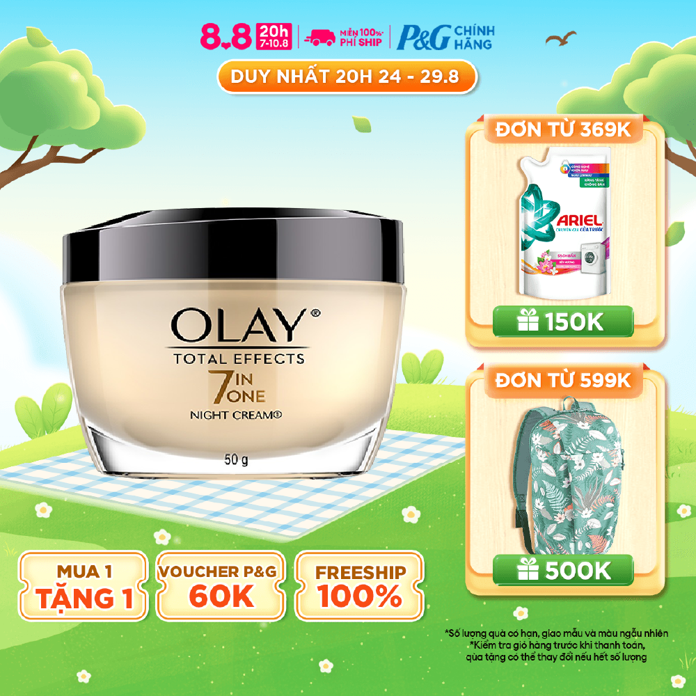 Kem Dưỡng Ẩm Ban Đêm Phục Hồi & Làm Chậm 7 Dấu Hiệu Lão Hóa OLAY TOTAL EFFECTS 50G