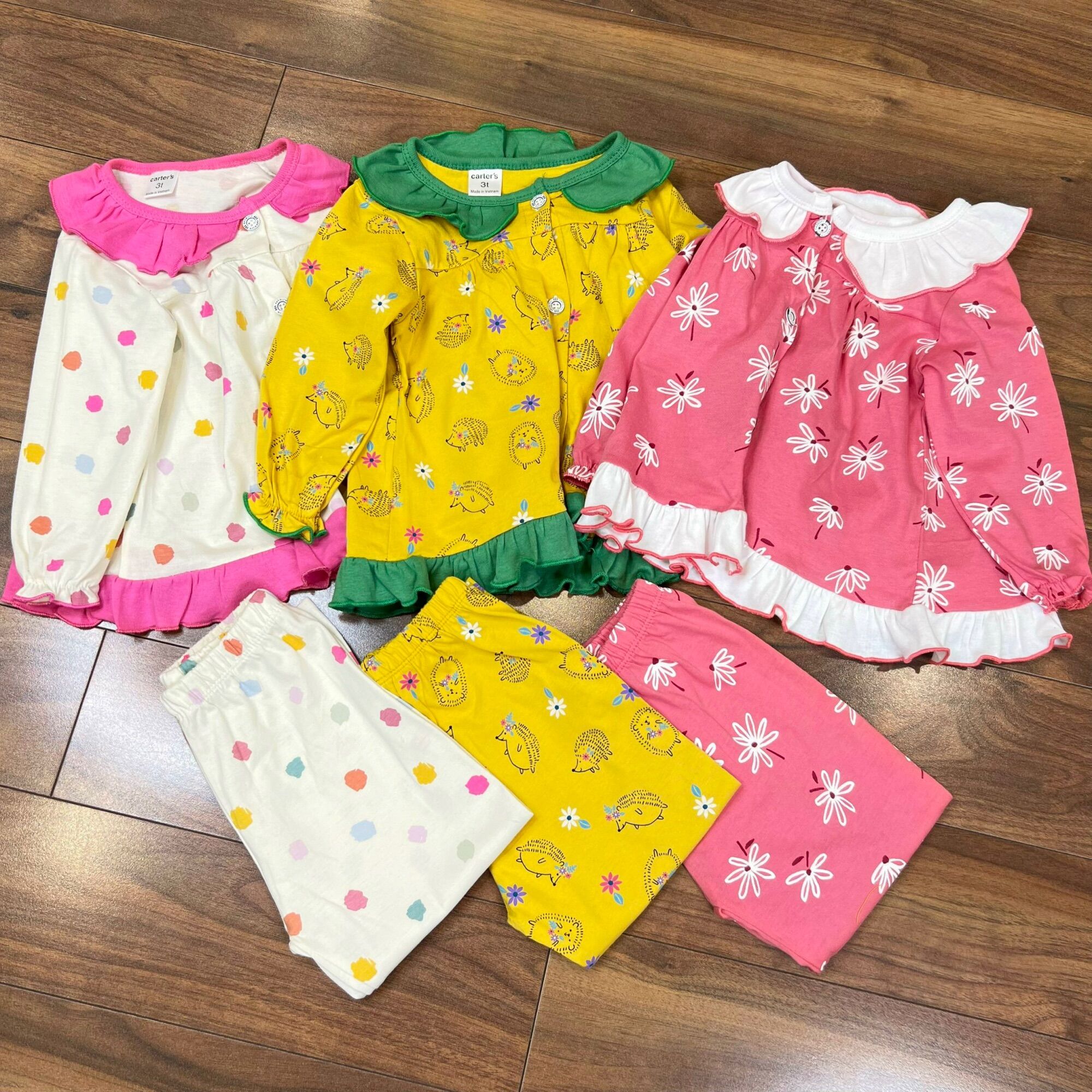 Đồ bộ Pyjama tay dài xuất khẩu bé gái