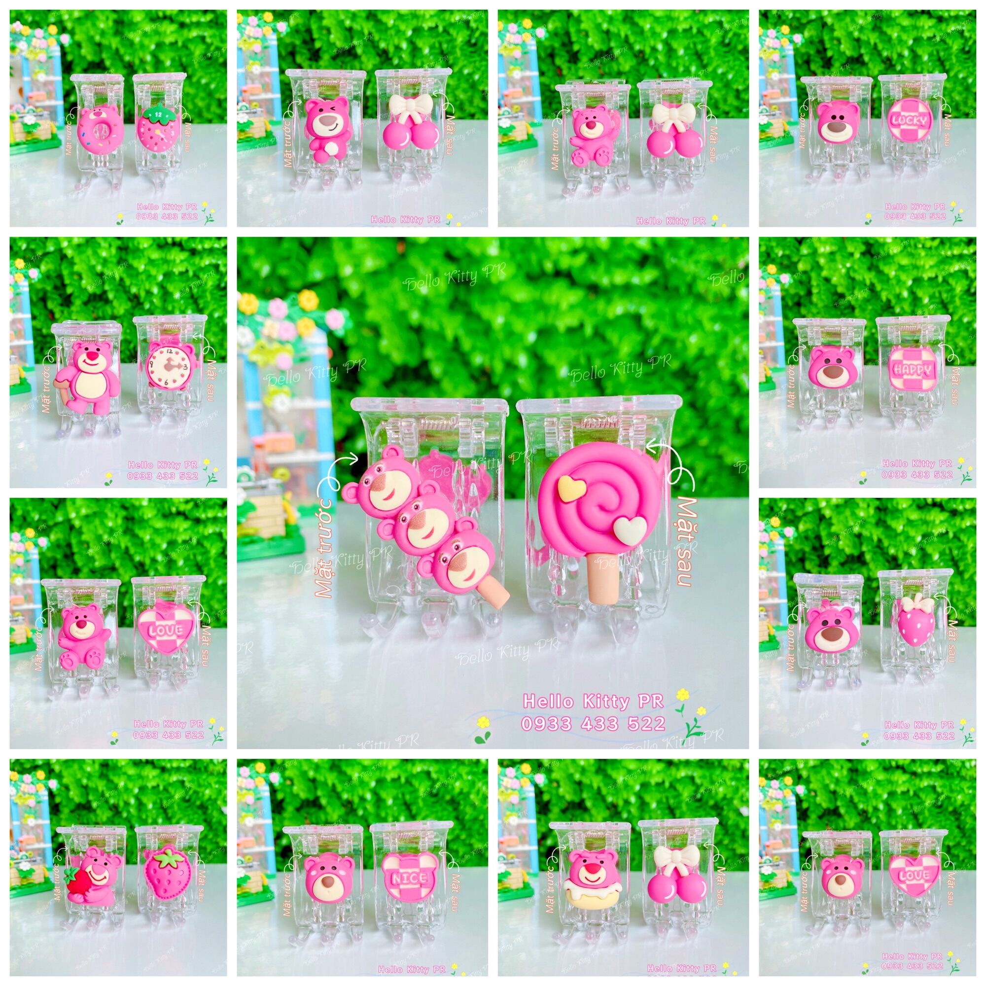 Kẹp càng cua 3 răng - 5 răng gấu dâu Lotso HelloKitty PR