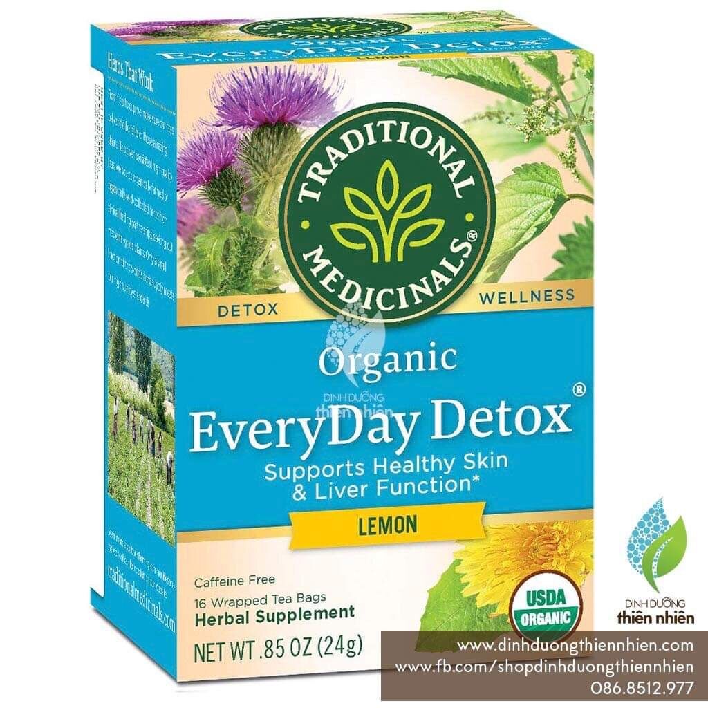 Trà Hữu Cơ Traditional Medicinals Everyday Detox Lemon, Giải Độc Hàng Ngày, vị Chanh