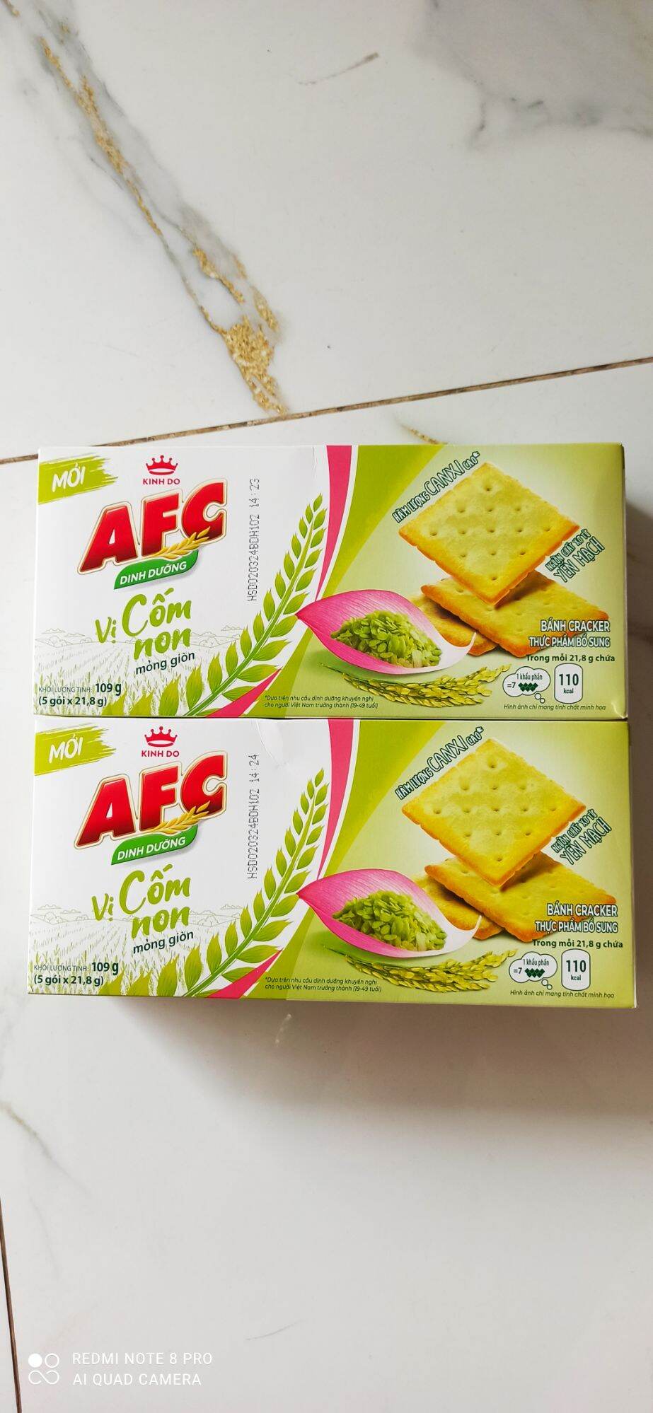 2 hộp bánh AFC vị cốm 109g