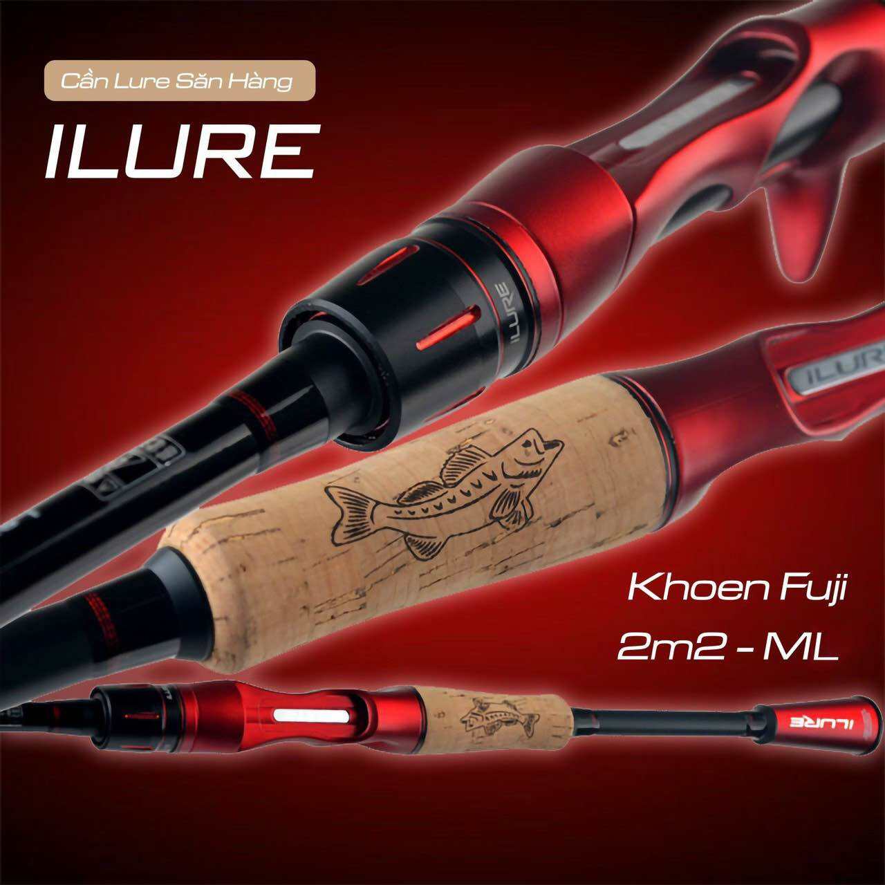 Cần câu lure ILURE 2m2 ngọn ML khoen Fuji