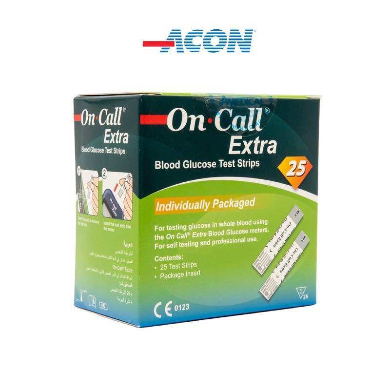 (Distant Area) Acon Oncall Extra Blood Sugar Test Strips 25 Strips - 50 Strips