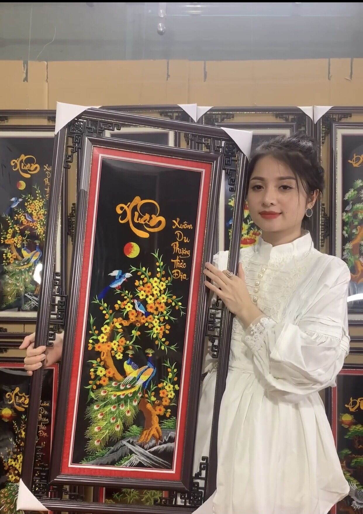 (Tranh thêu sẵn) Bộ tranh TỨ QUÝ BỐN MÙA 1 bộ gồm 4 bức tất cả "ĐÃ THÊU SẴN" về chỉ việc đóng khung.