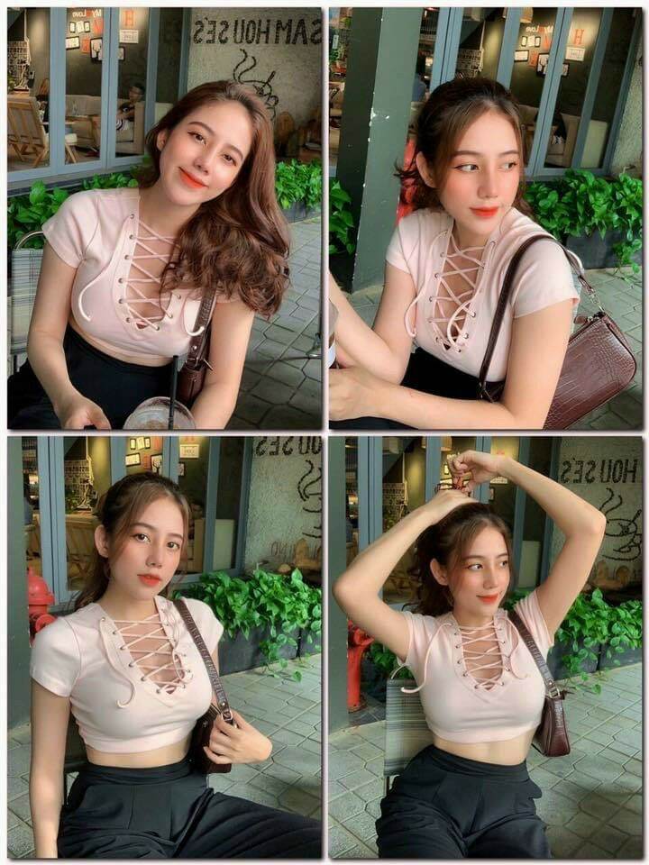 Áo kiểu croptop đan dây