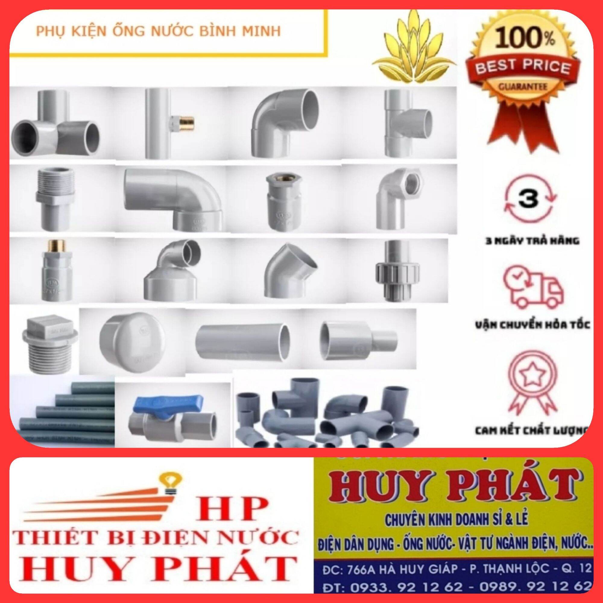 Phụ kiện ống nhựa pvc bình minh phi 34mm
