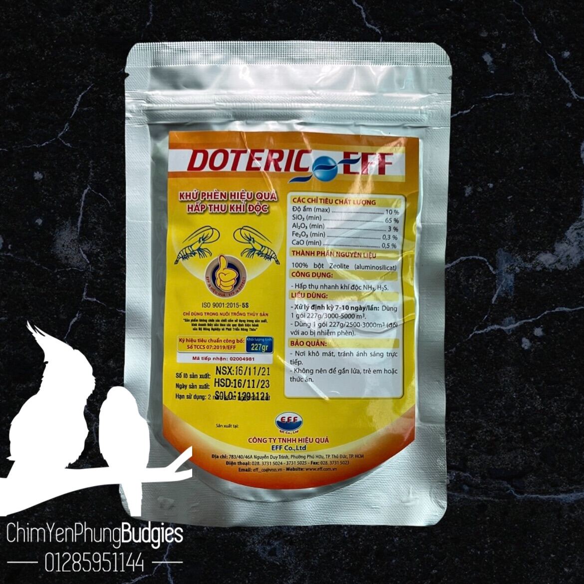 DOTERIC – EFF khử phèn hiệu quả, hấp thu khí độc trong ao nuôi.