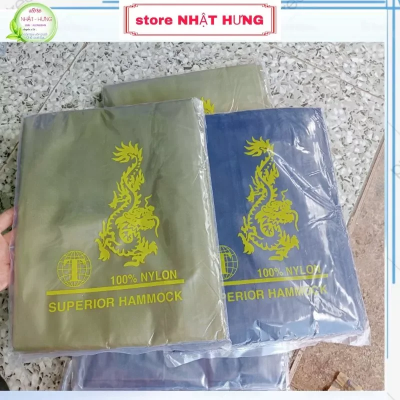 Võng dù hiệu con rồng 2 lớp cao cấp, võng dù 2 lớp dày mềm đẹp - KT cm