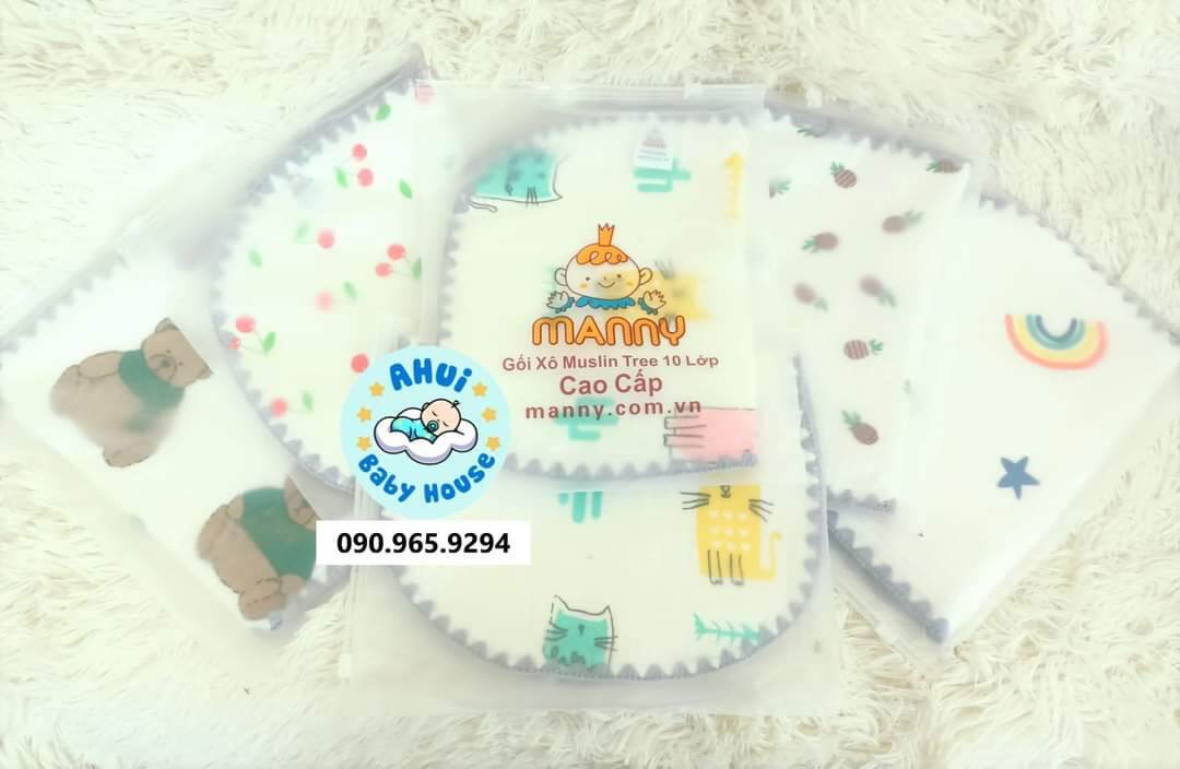 Gối xô 10 lớp thấm mồ hôi cho bé sơ sinh mềm mịn