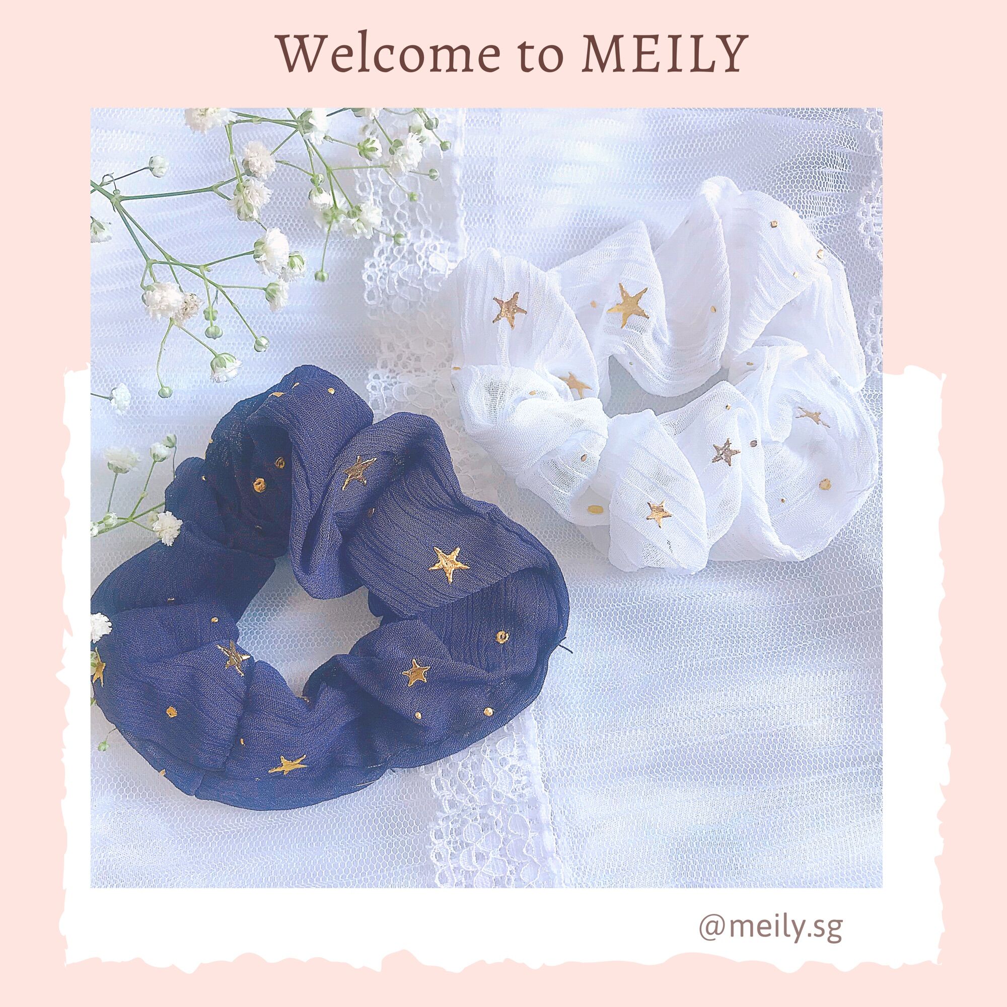Cột tóc Scrunchies ngôi sao lấp lánh Meily Store