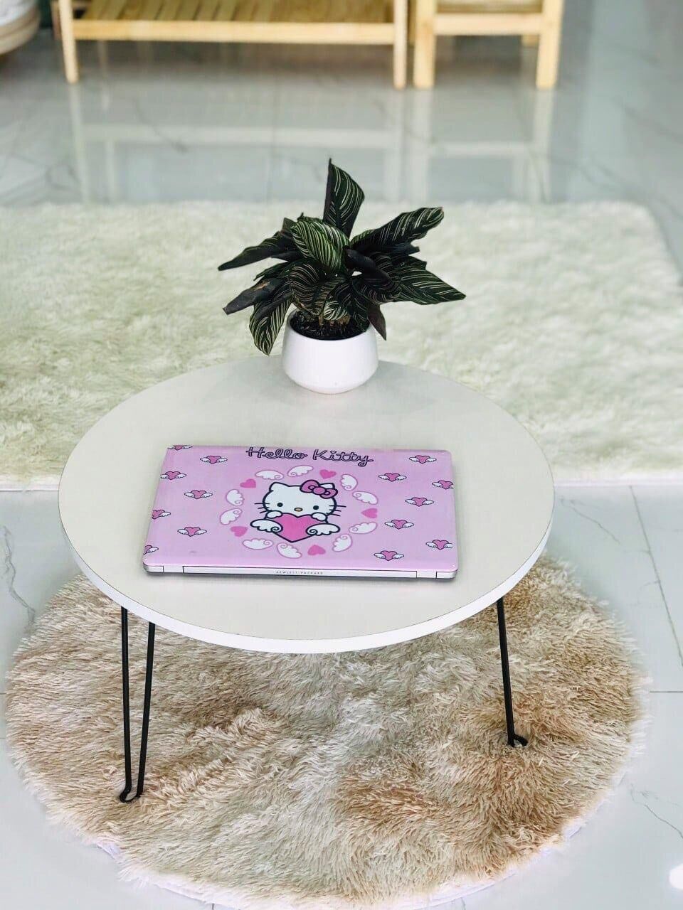 [HCM]Bàn xếp vân gỗ tròn đường kính 60