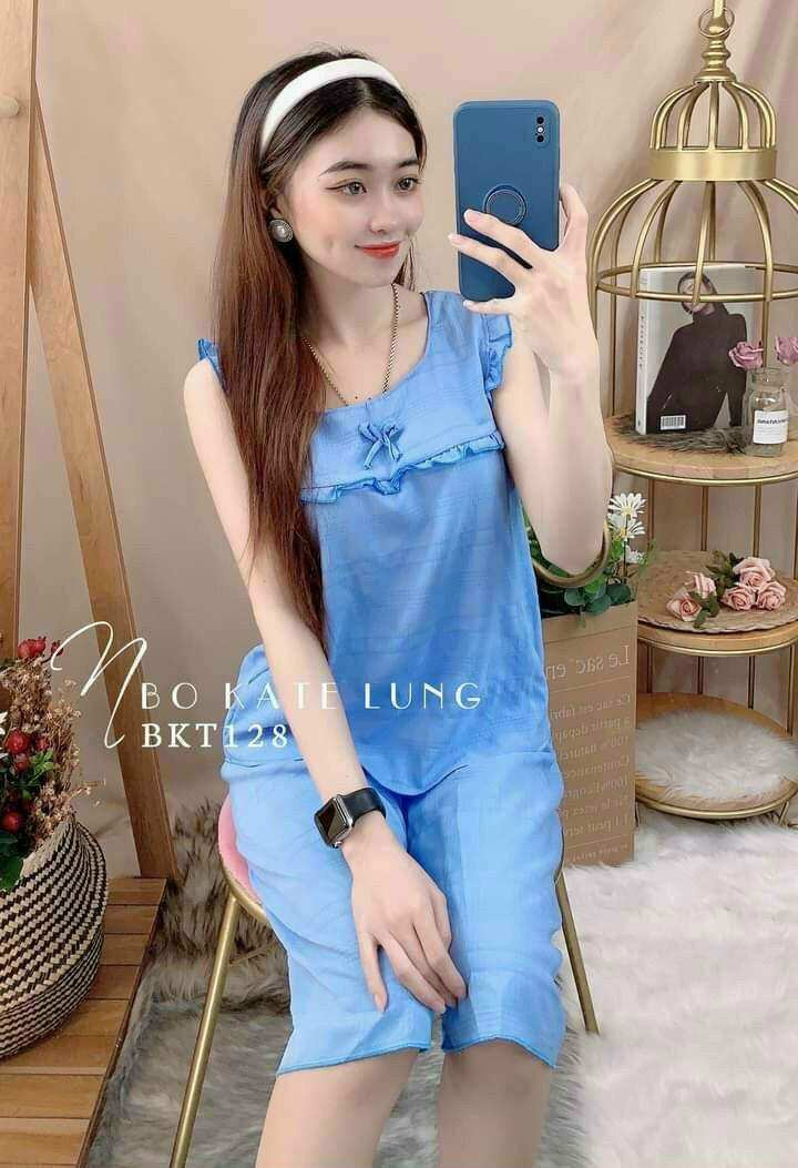 Bộ Lửng Mặc Nhà Vải Đũi Xốp.