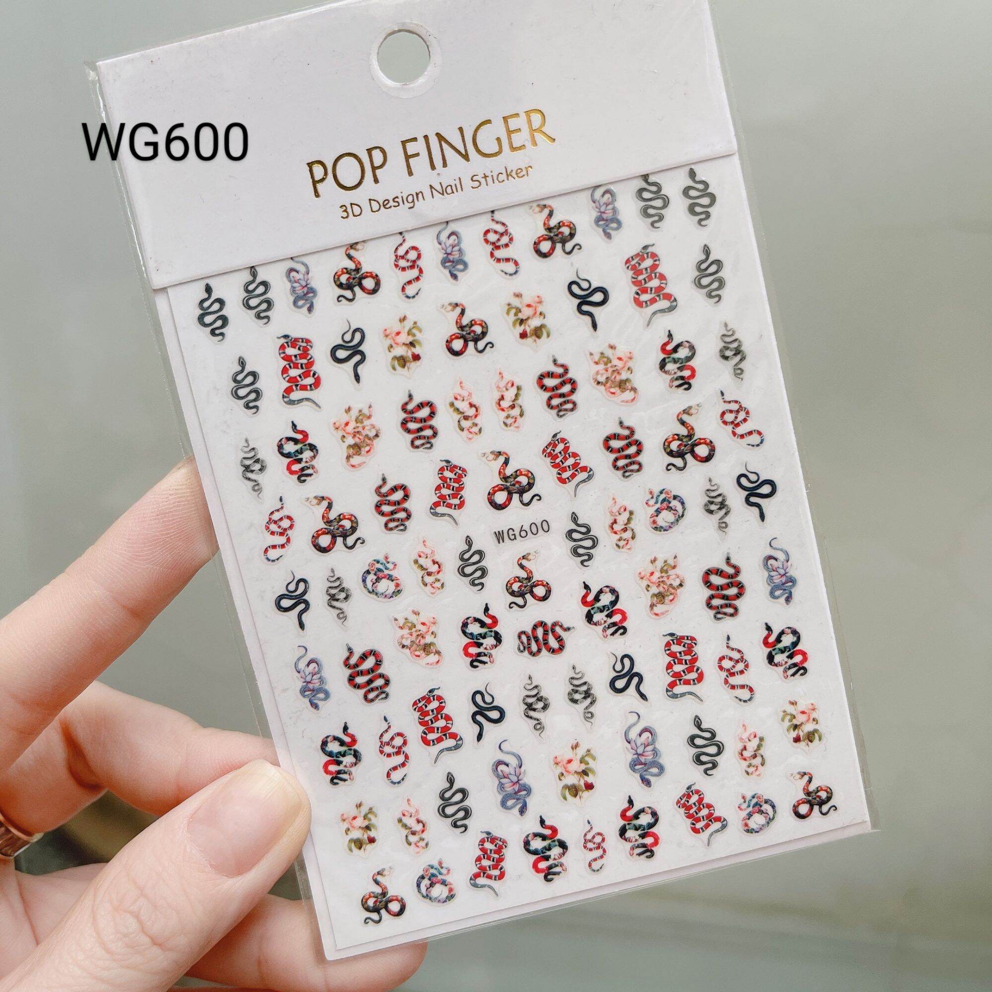 Sticker dán móng trang trí nail mẫu Rồng rắn