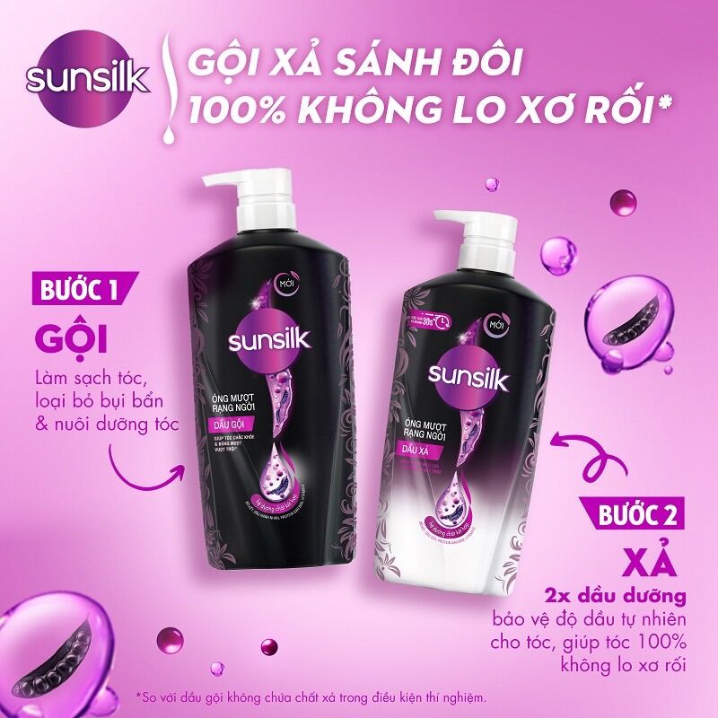 Combo dầu gội sunsilk 650g + dầu xả sunsilk 640g óng mượt rạng ngời