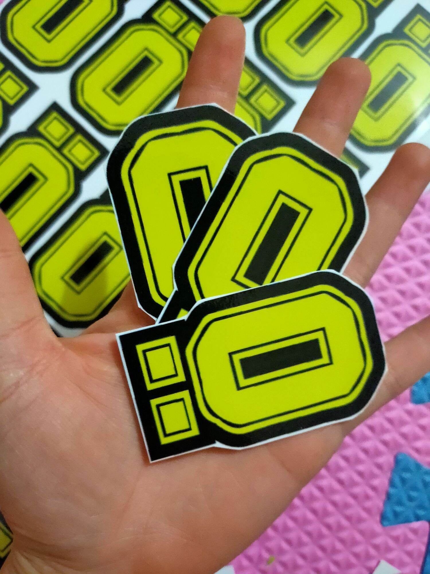 Tem dán xe ohline màu vàng -bộ 3 hình