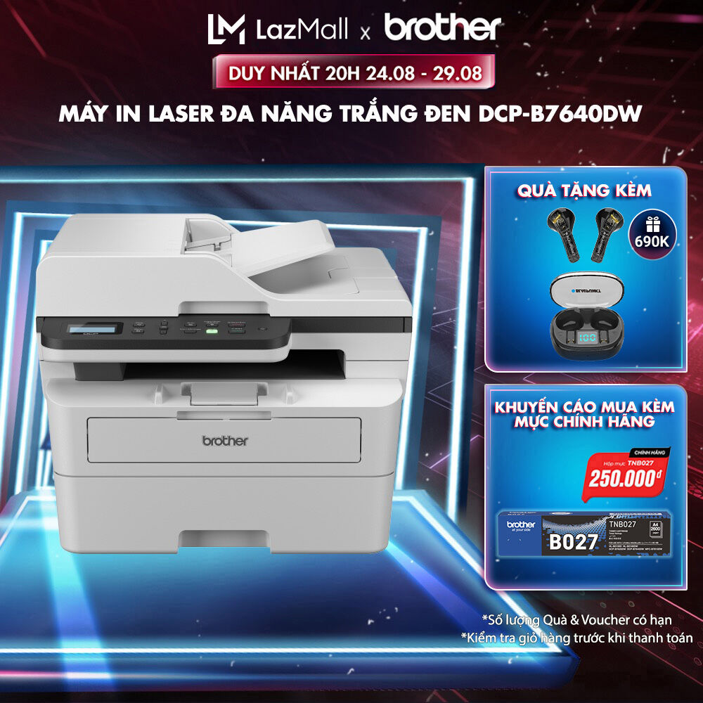 Máy in laser đa năng trắng đen dcp-b7640dw