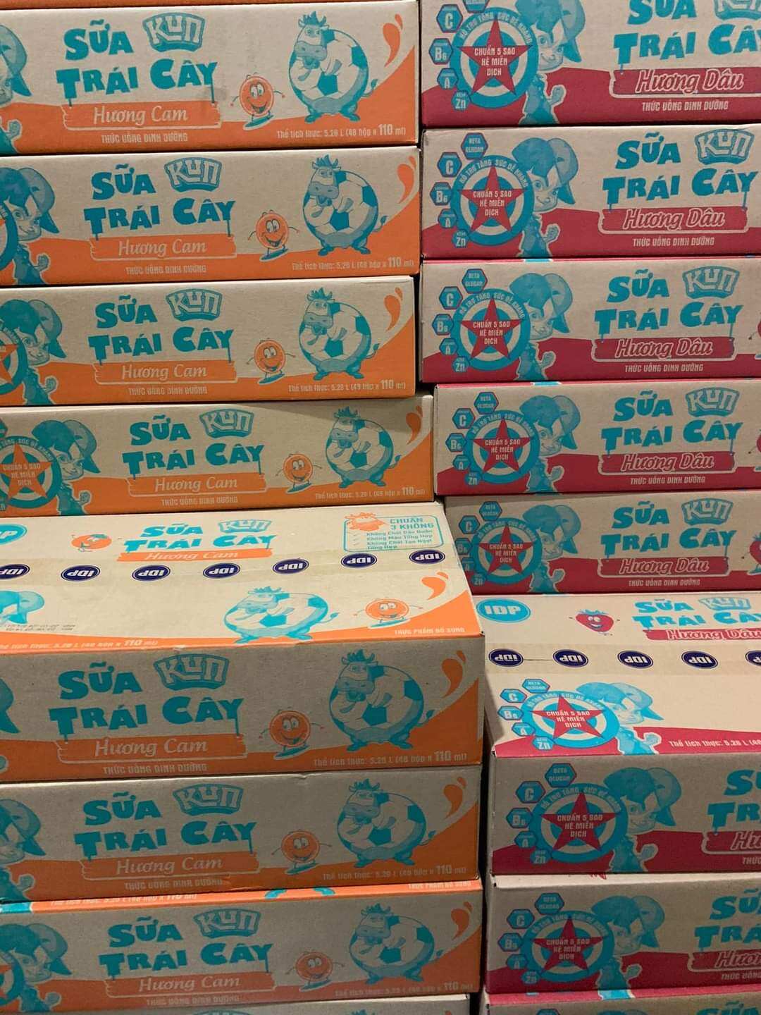 Sữa kun Trái cây 4 vị (48 hộp /110ml)