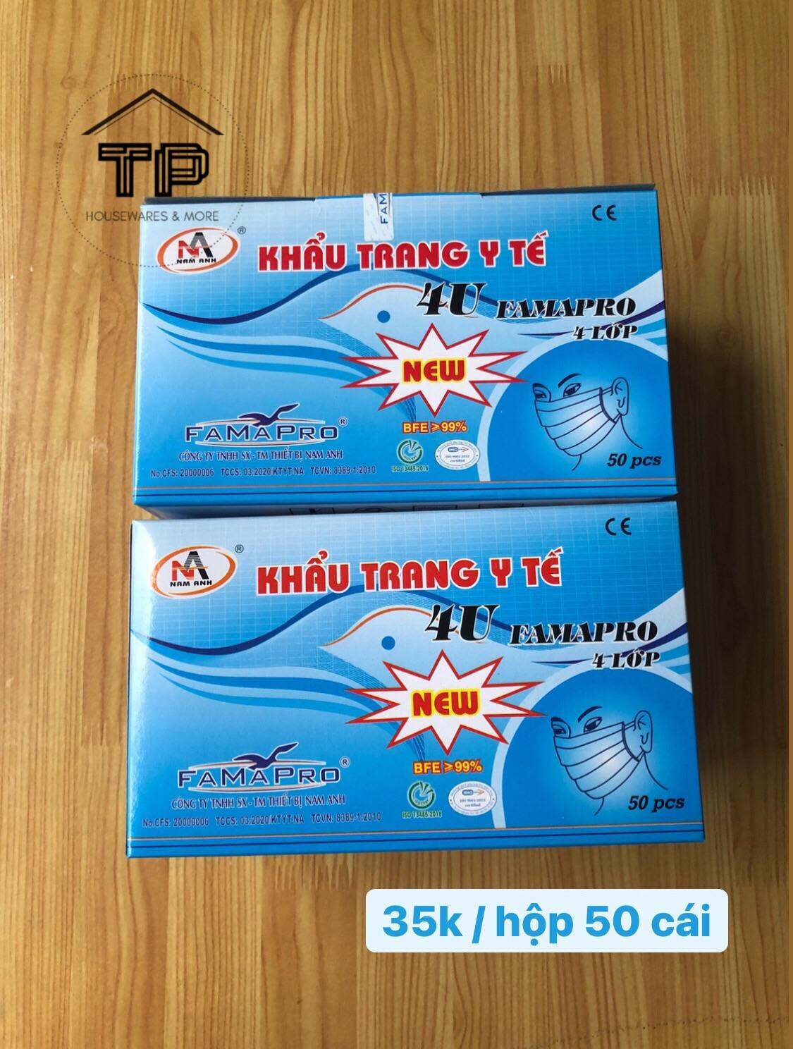 Khẩu trang 4 lớp - Hàng công ty Famapro