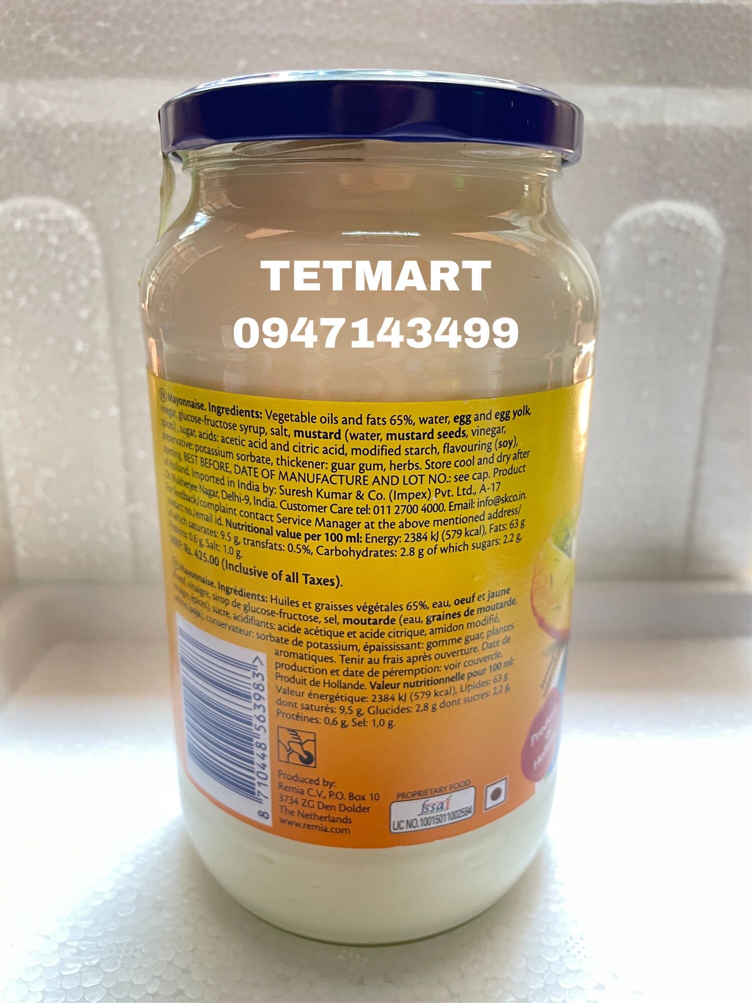 Sốt Mayonaise Remia 1L [Nhập khẩu Hà Lan]