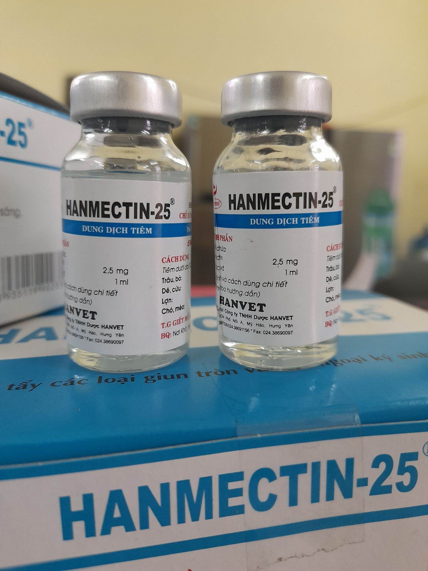 Hanmectin _ 25 tẩy giun và diệt ngoại ký sinh trùng