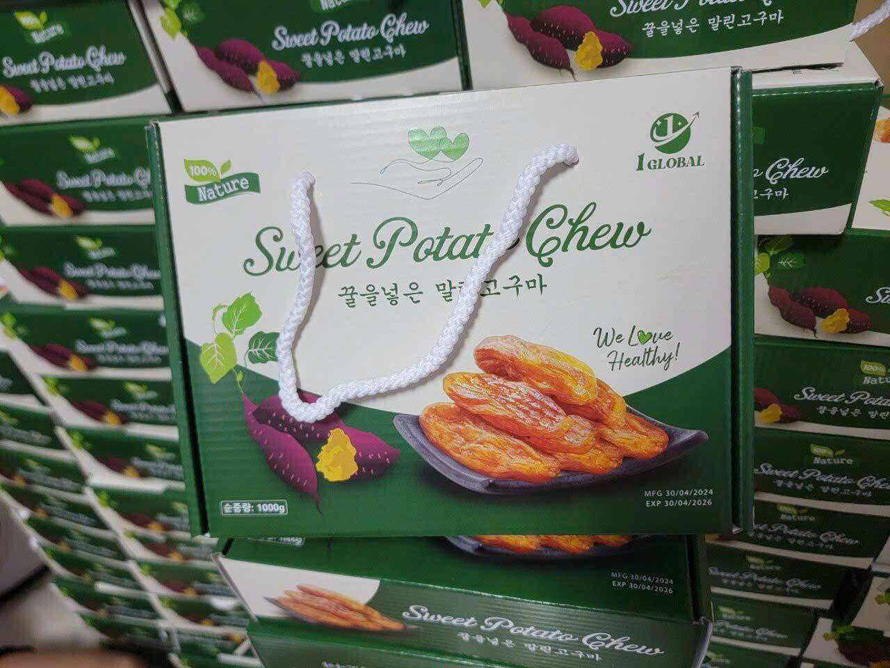 Khoai lang mật sấy dẻo hàn quốc hộp xanh 1kg 💤🌸