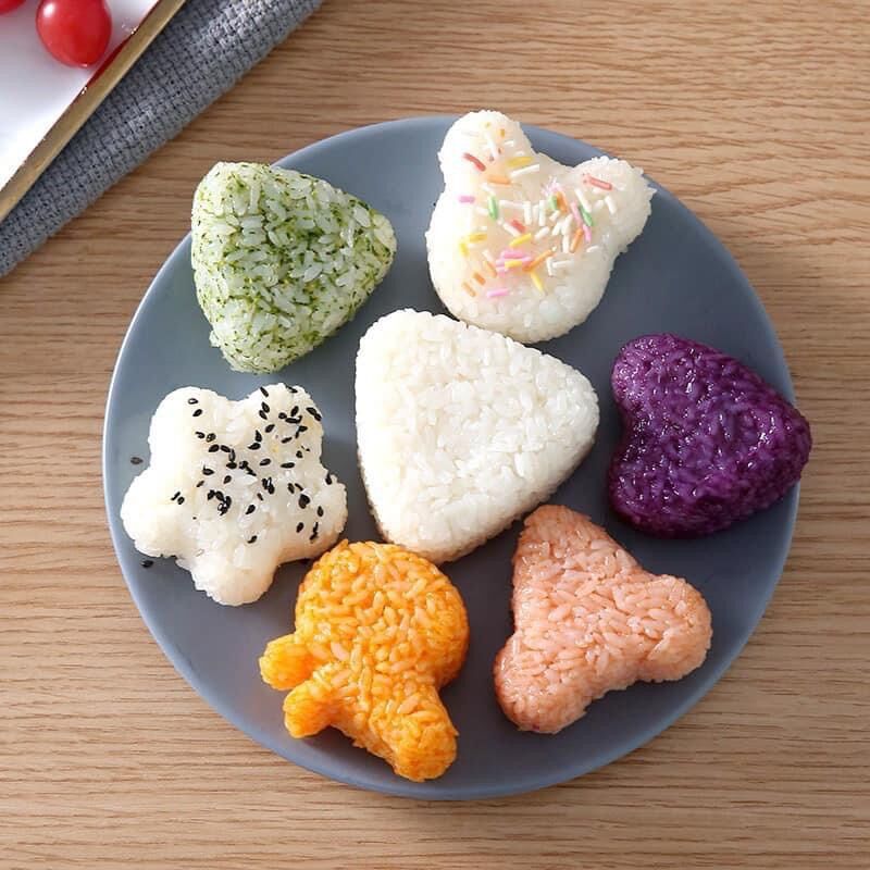 Set 7 khuôn tạo hình cơm nắm bento