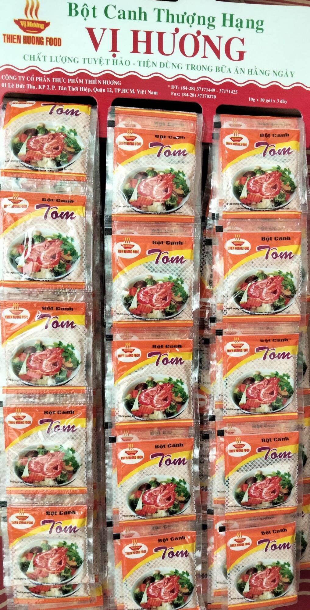 Dây Bột canh tôm thượng hạng Thiên Hương (1dây x 10 gói x 10 gr)