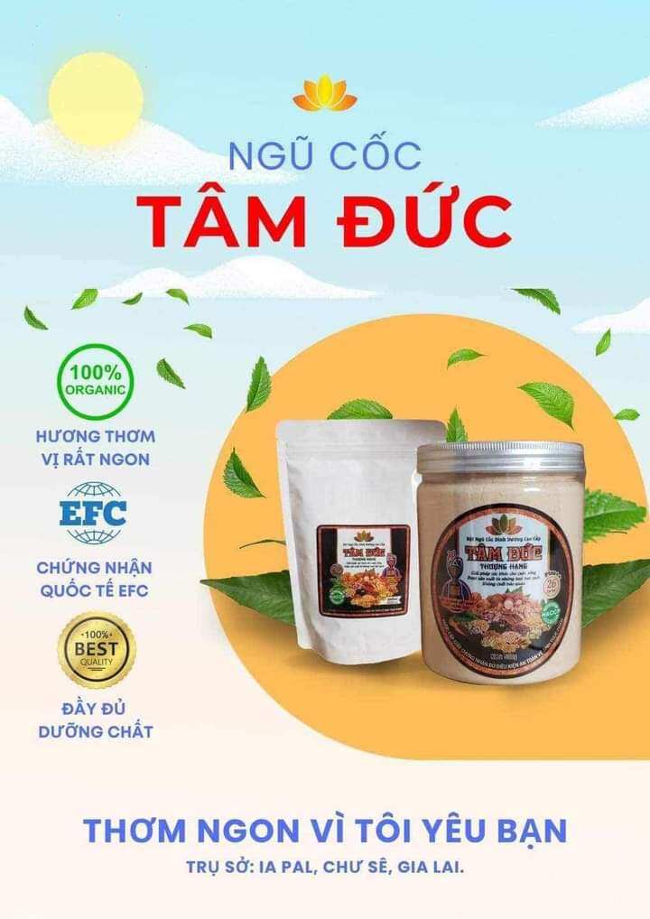 Sữa ngũ cốc tâm đức 26 loại hạt không đường túi 500g date 6/2025