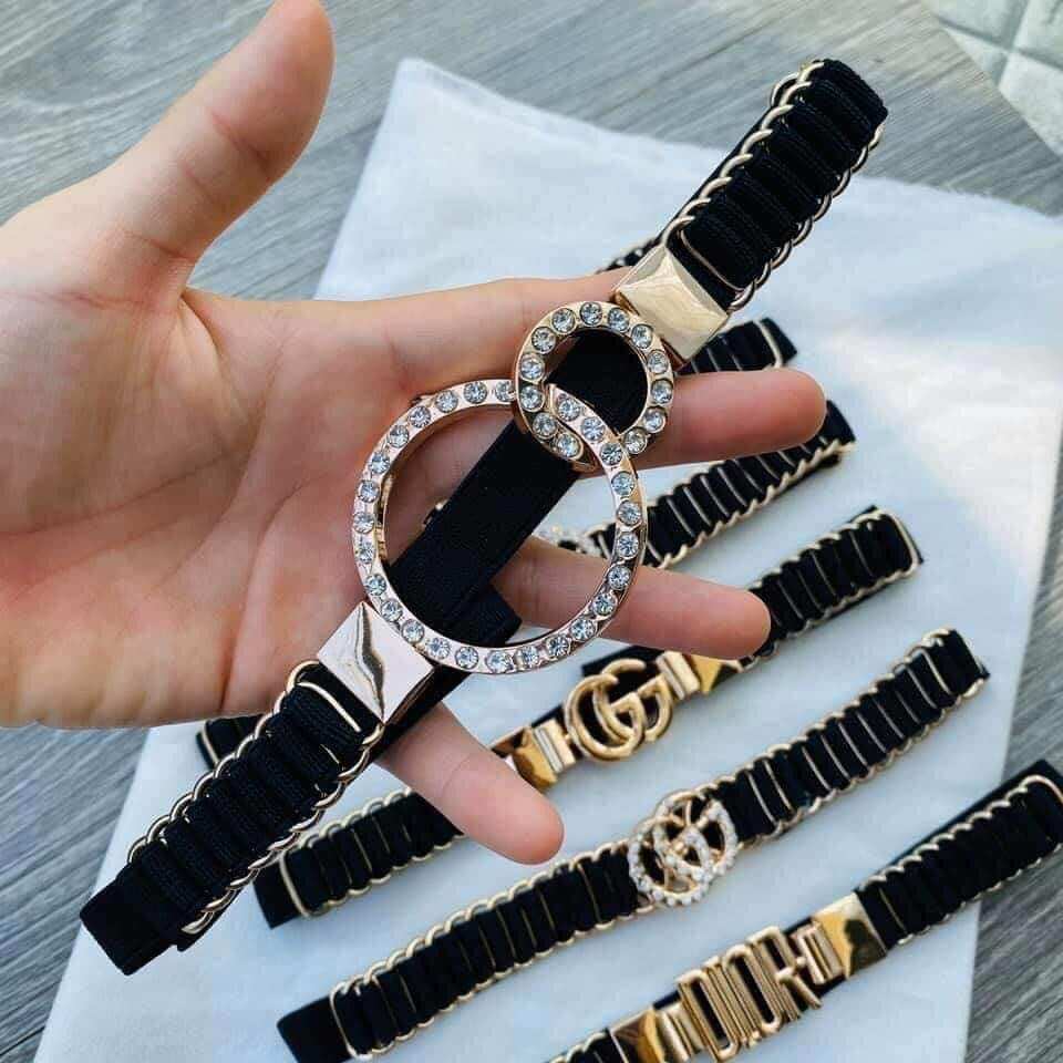 Đai váy tròn xếp li màu đen