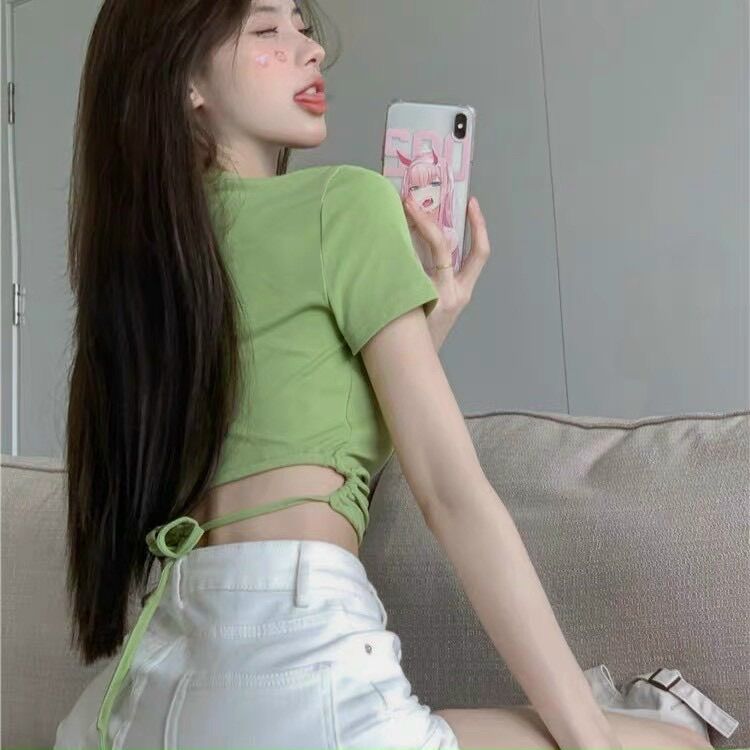 Áo croptop dây buộc nơ lưng sau BG