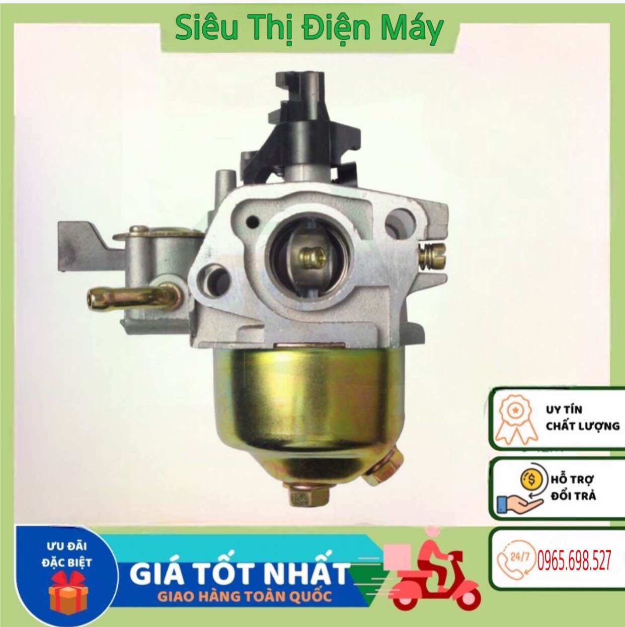 Bộ chế hoà khí cho máy honda gx160, gx168, gx200, 5.5hp, 6.5hp. bình xăng con