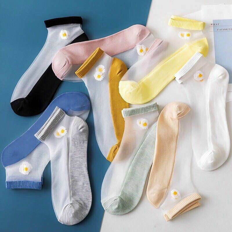 Sét 10 Đôi Tất ren hoa cúc cổ ngắn cho nữ