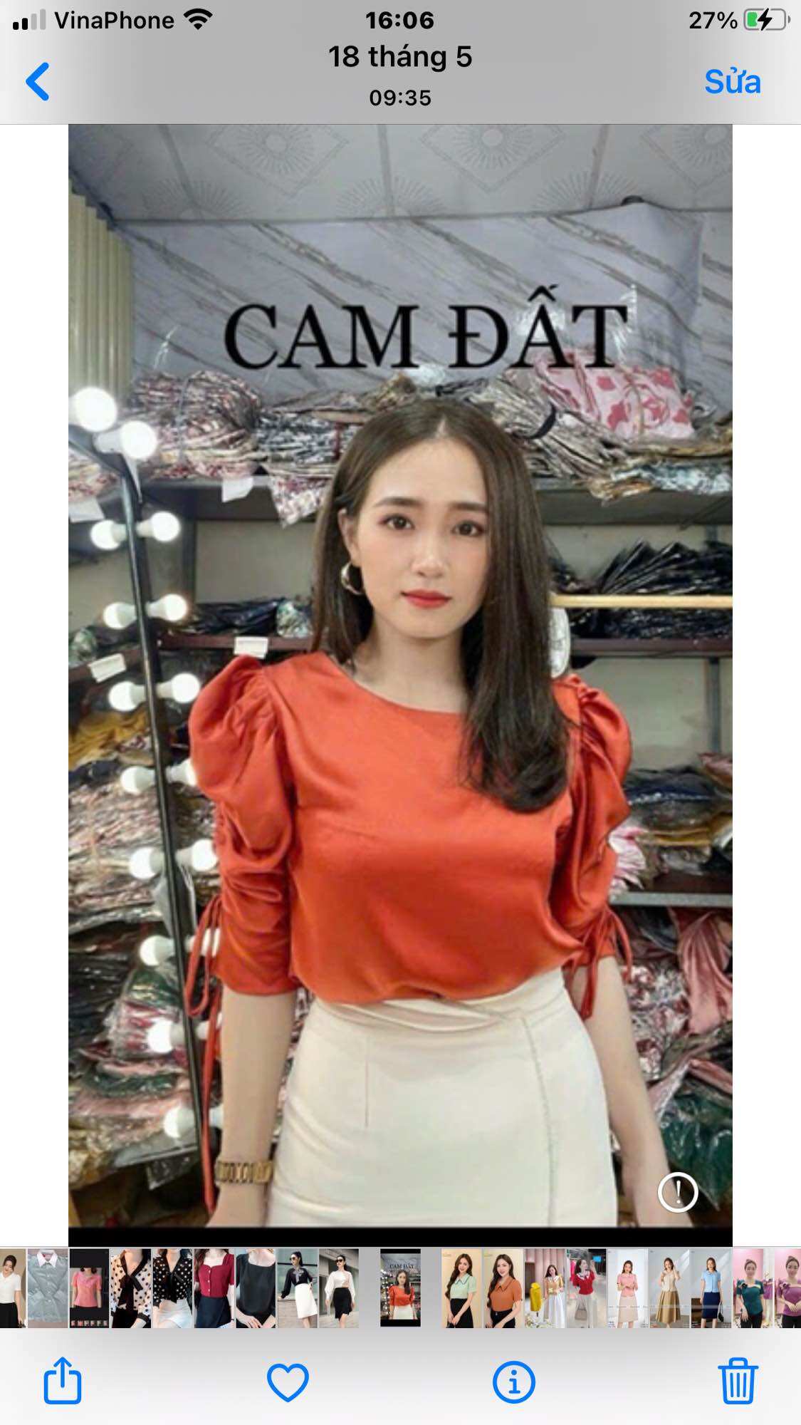 Áo công sở cổ tròn tay nhúng &180