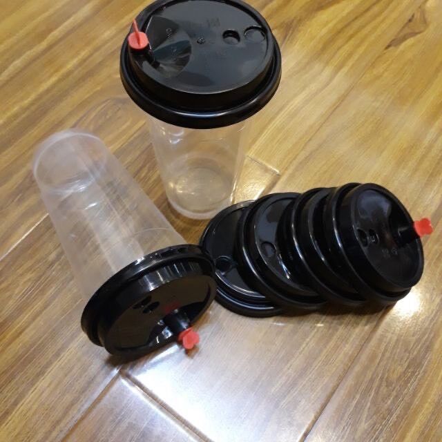 100 cốc nhựa dày nắp tim