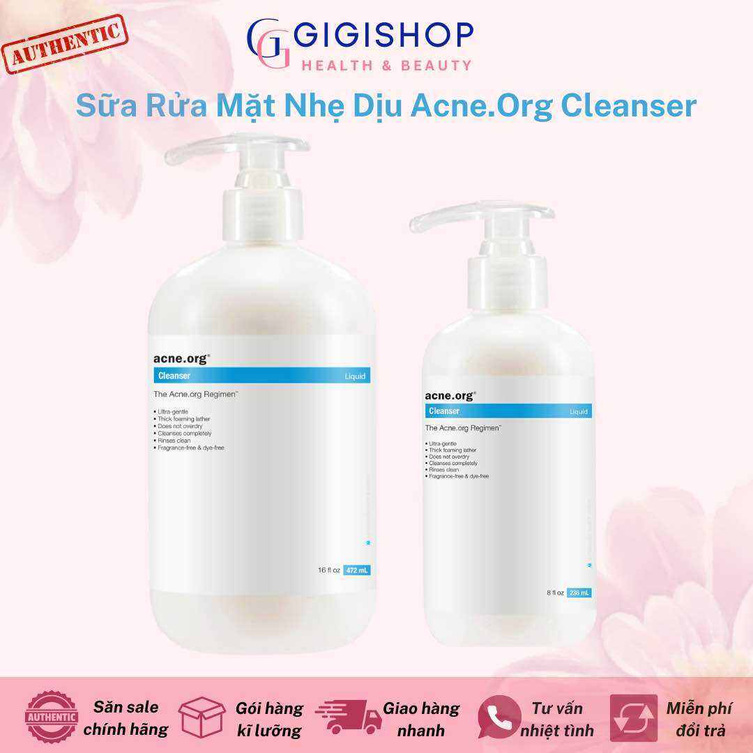 Sữa Rửa Mặt Nhẹ Dịu Dành Cho Da Mụn, Da Nhạy Cảm Acne.Org Cleanser [Bill Mỹ]