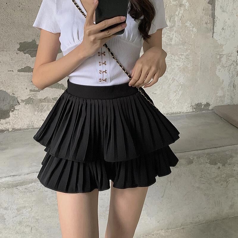 Chân Váy Xếp Li Xòe Ulzzang 2 Tầng Cực Xinh  V5 / Chân Váy 2 Tầng Xếp Li Có Quần Trong