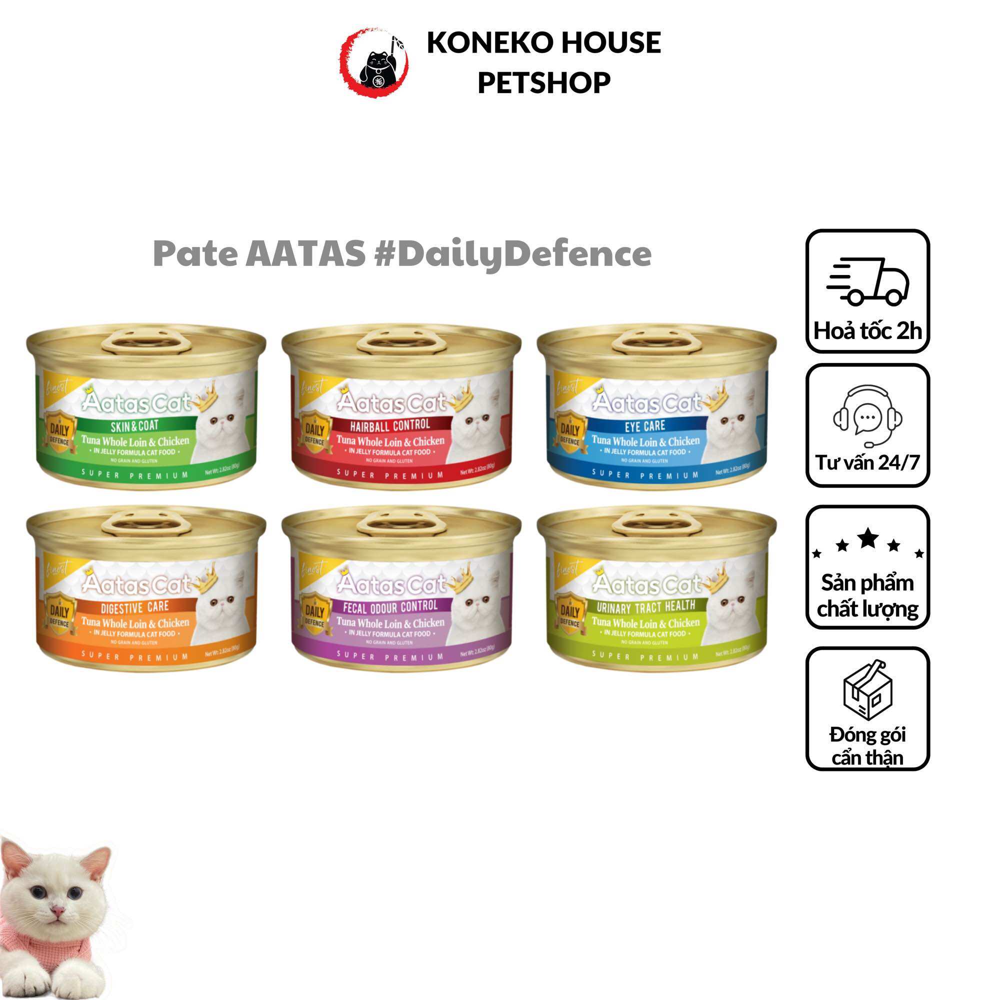 Thức ăn cho mèo - Pate Aatas hộp 80gr