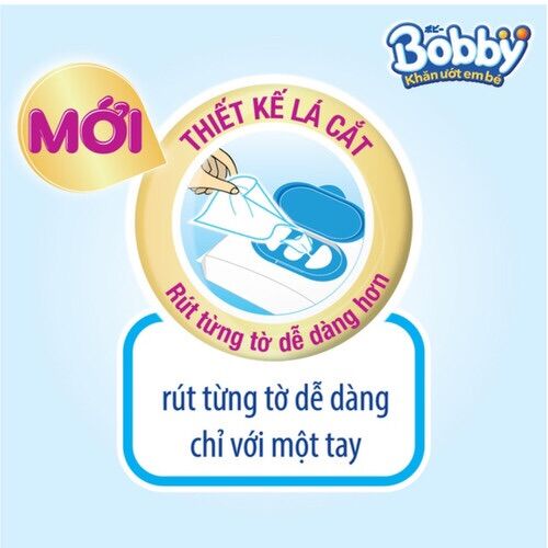 Khăn ướt không mùi Nano bạc Bobby (gói 100 tờ)