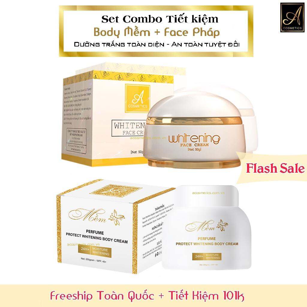 Combo dưỡng trắng tiết kiệm A comestic Phương Anh, body A, face A, Serum A