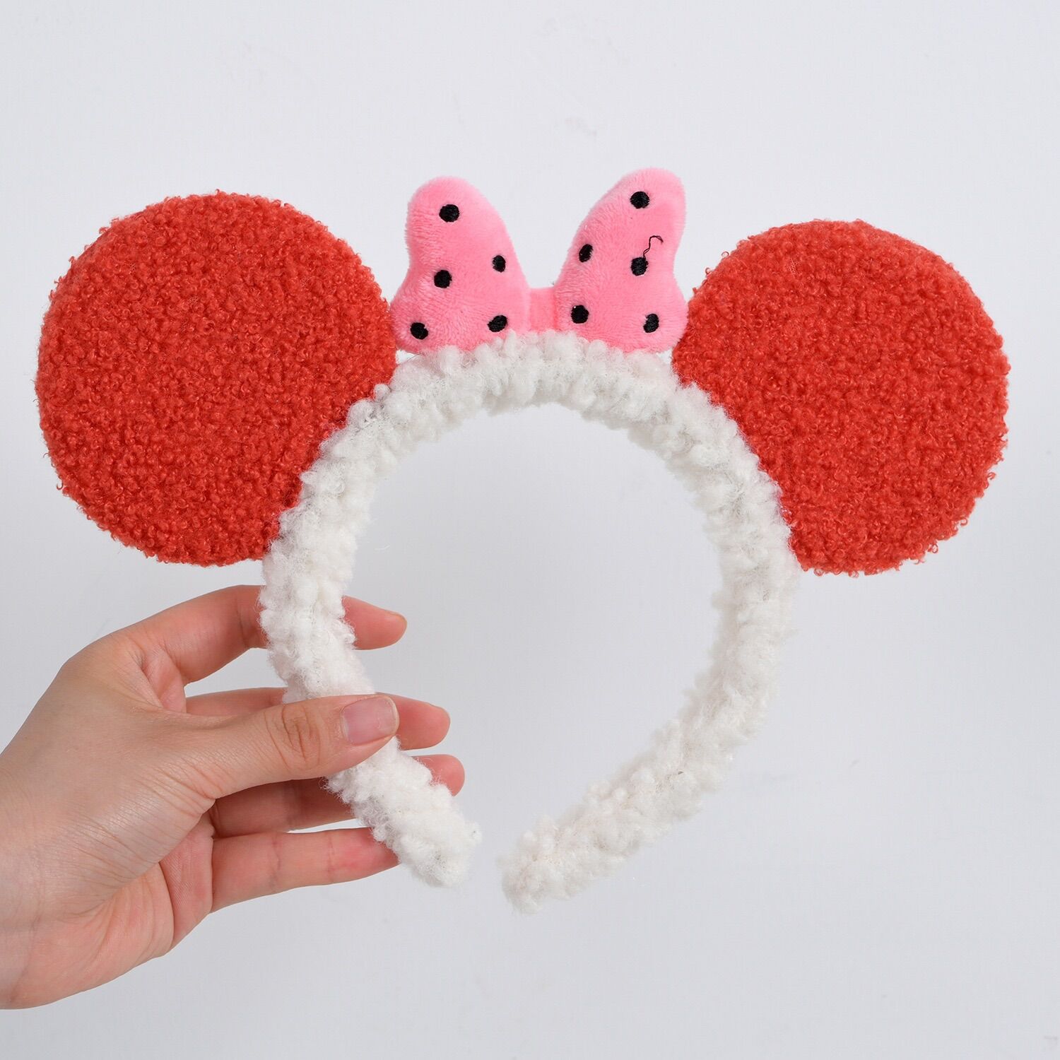 CC40 Cài tóc tai chuột Mickey nơ hồng