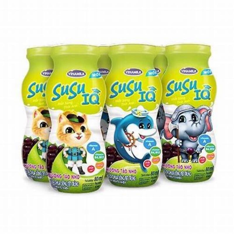 Lốc 6 chai sữa chua susu 80ml đủ vị