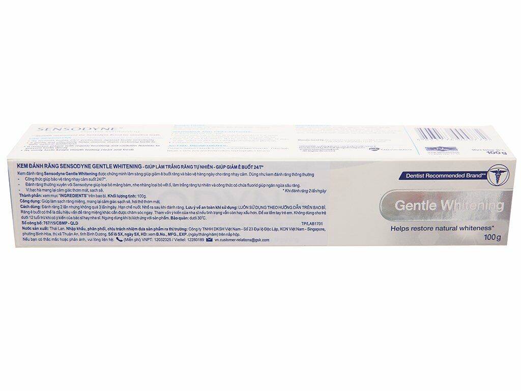 Kem đánh răng sensodyne trắng sắng 100g