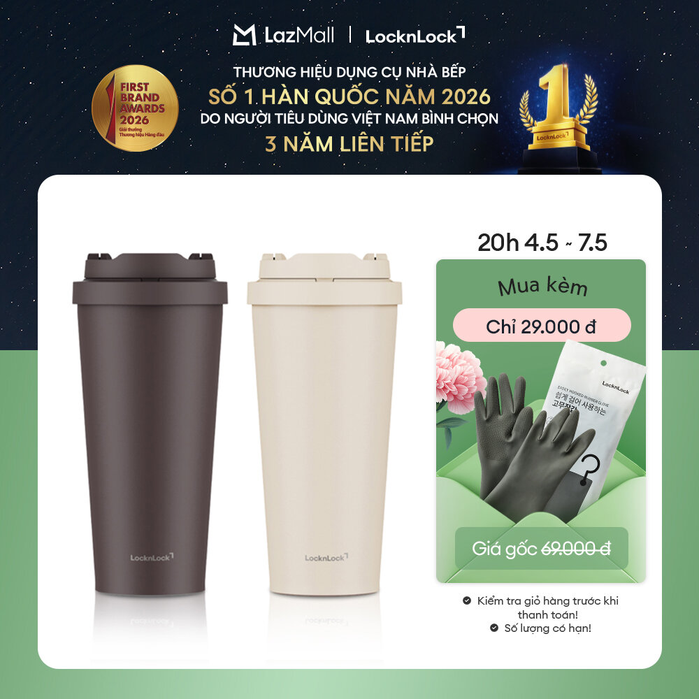 Bình giữ nhiệt LocknLock Energetic ceramic tumbler LHC3414 bằng thép không gỉ 304 phủ sứ dung tích 550ml - 2 Màu