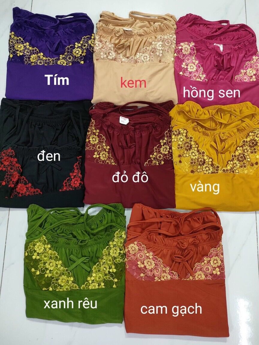 Bộ đùi thun lạnh 2 dây nhí cổ nhún