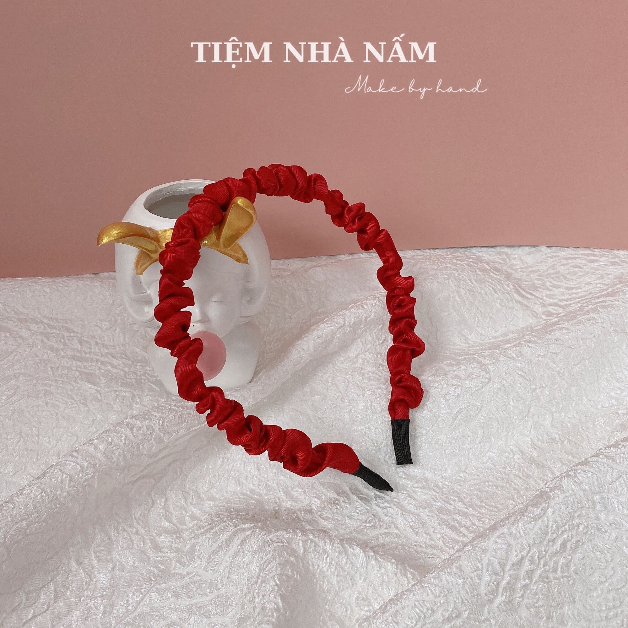 🎀 Cài, bờm tóc nhún satin bèo nhiều màu - [ Nhà Nấm handmade ]