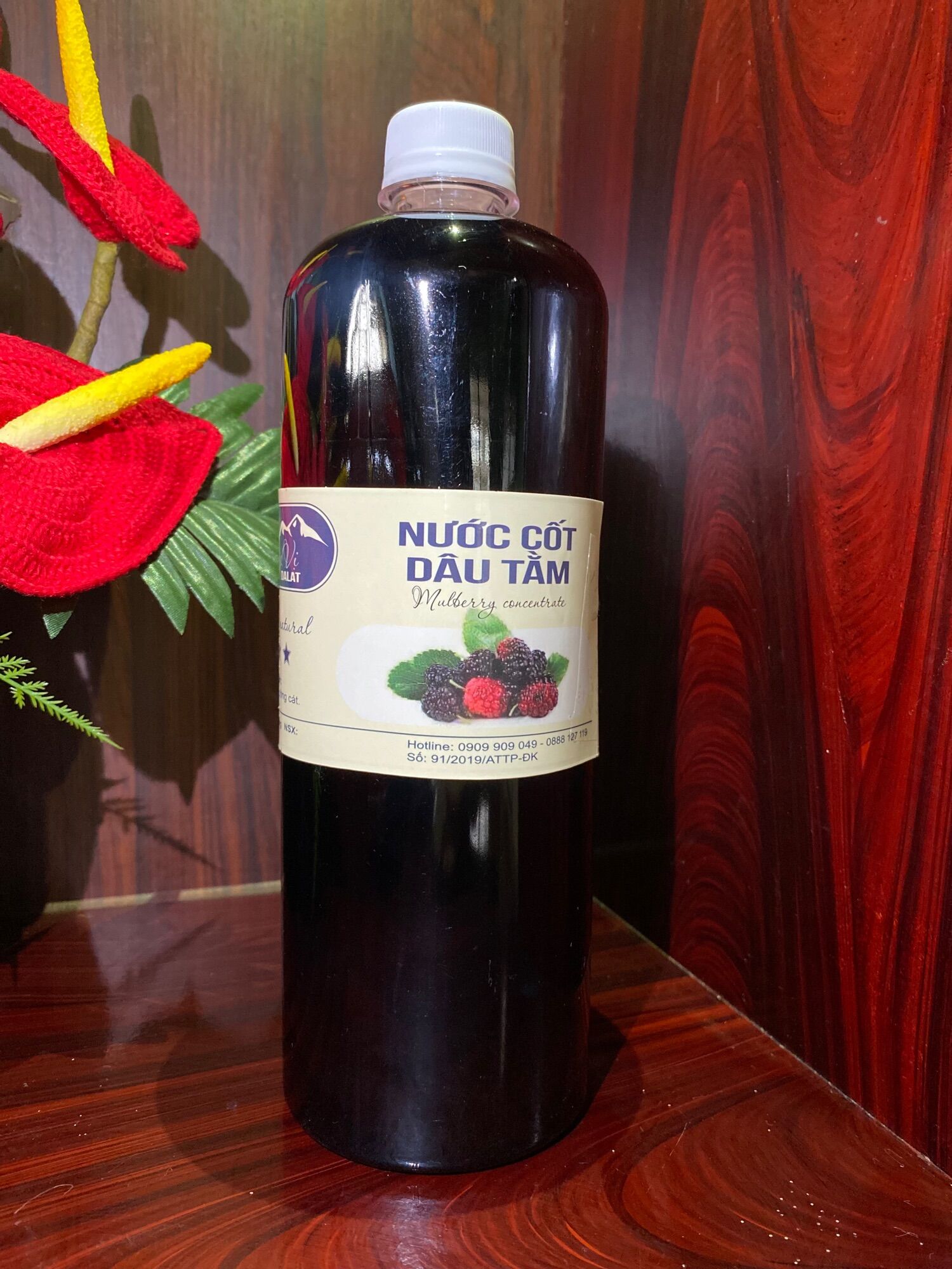 1 Lít nước cốt dâu tằm nguyên chất - Đặc sản Đà Lạt