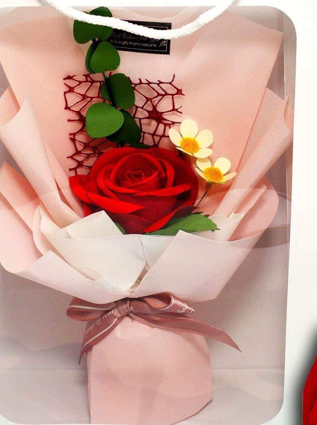 Bó hoa hồng giấy handmade 1 bông