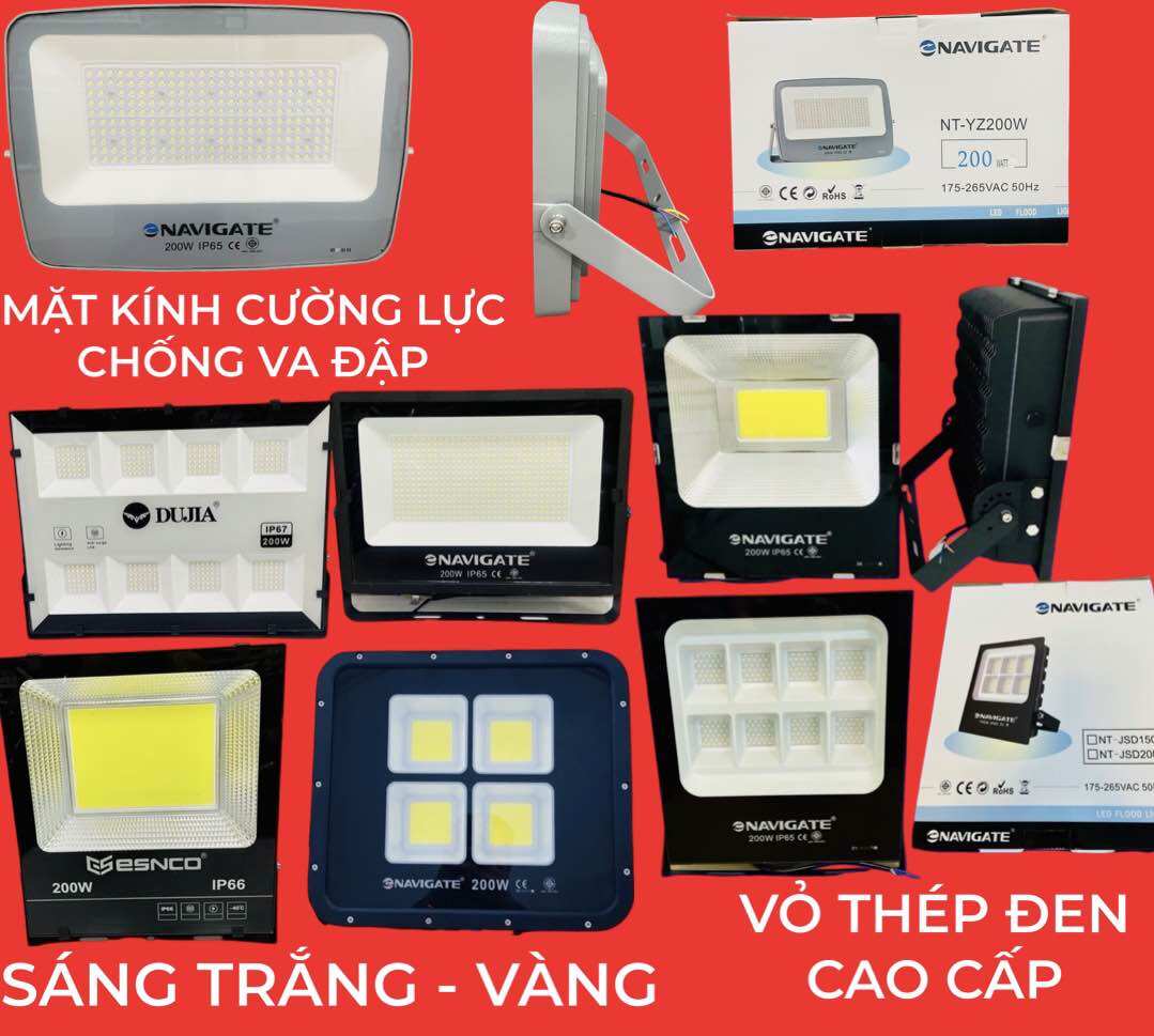 BÓNG ĐÈN PHA ĐIỆN 220V CÔNG SUẤT 200W ÁNH SÁNG TRẮNG VÀ VÀNG DÙNG CHIẾU SÁNG SÂN BÓNG ĐÁ , CÔNG TRÌNH , TÀU BIỂN ...