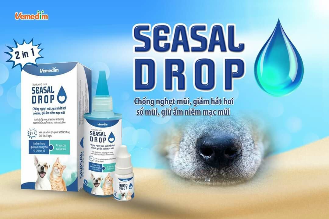 Vemedim Seasal drop - Chống nghẹt mũi, hắt hơi cho thú cưng