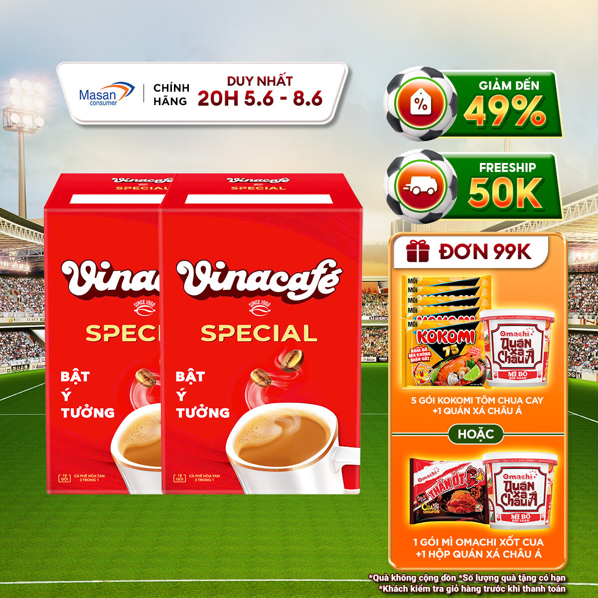 Combo 2 Hộp Cà Phê Hòa Tan Vinacafe Special Hộp X 18 gói X 17Gr